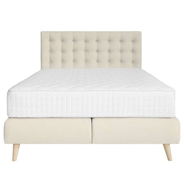 Boxspringbett Shucks Webstoff - Beige - 120 x 200cm - H2
