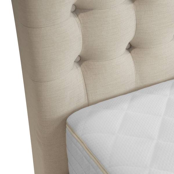 Boxspringbett Shucks Webstoff - Beige - 120 x 200cm - H2