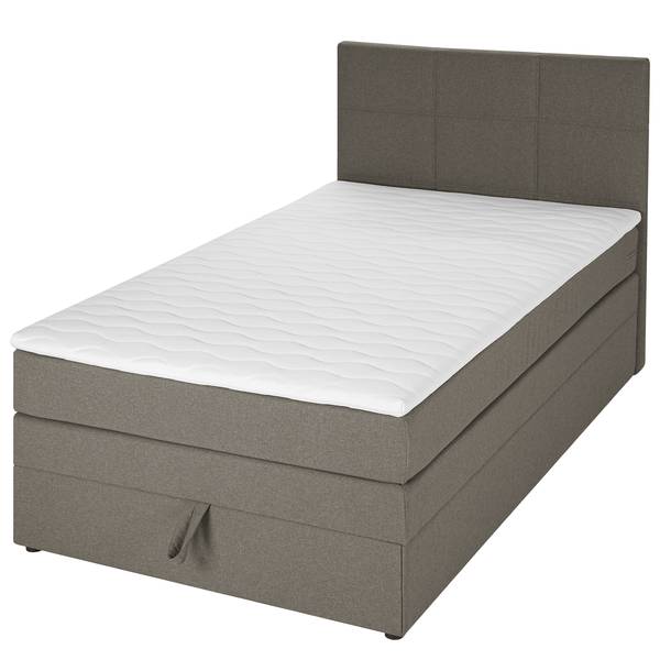 Boxspringbett Padden Webstoff Voer: Dunkelgrau - 120 x 200cm - H3