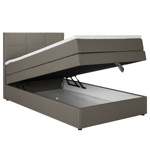 Boxspringbett Padden Webstoff Voer: Dunkelgrau - 120 x 200cm - H3