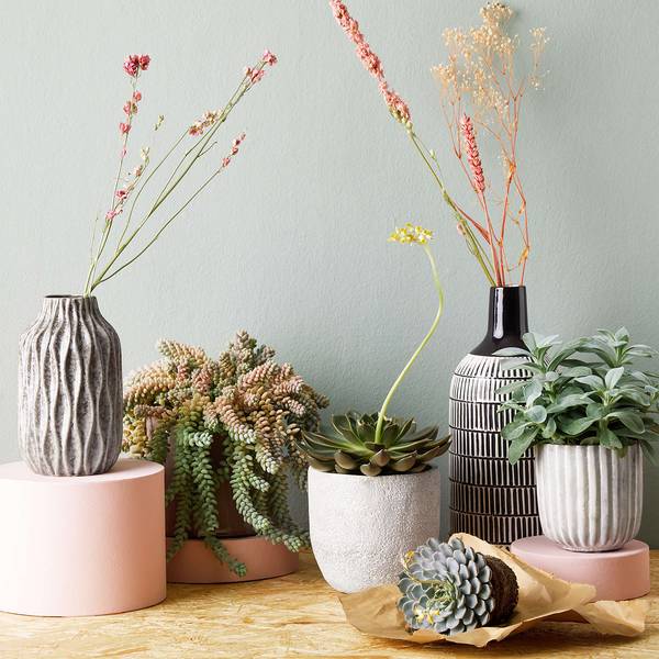 Vase NORDIC SEA 2er-Set Keramik - Grau