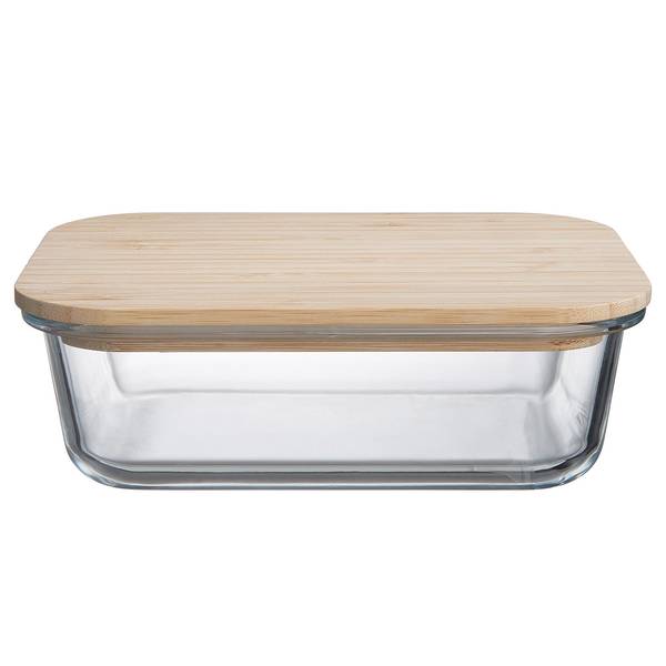 Lunchbox NATURALS 4er-Set Borosilikatglas / Bambus  - Fassungsvermögen: 1 L