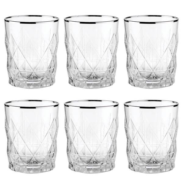 Set di 6 bicchieri UPSCALE vetro trasparente - Argento