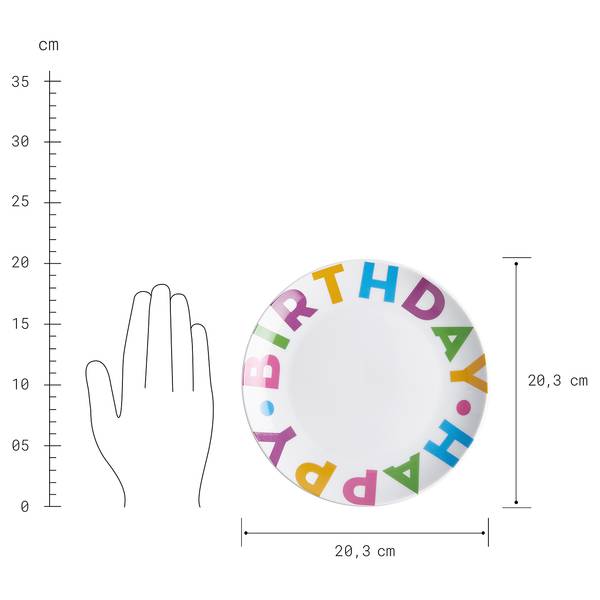 Assiette HAPPY BIRTHDAY - Lot de 6 Porcelaine