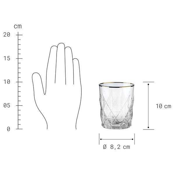 Trinkglas UPSCALE 6er-Set Klarglas - Gold