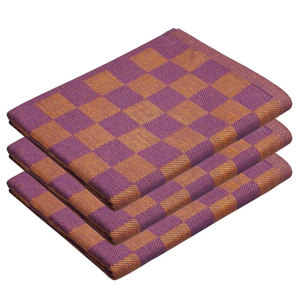 Küchentuch CHECKER STYLE 3er-Set Baumwolle - Flieder