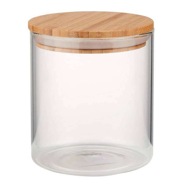 Vorratsglas WOODLOCK 4er-Set Borosilikatglas / Buche