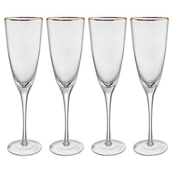 Champagnerflöte GOLDEN TWENTIES 4er-Set Klarglas - Transparent
