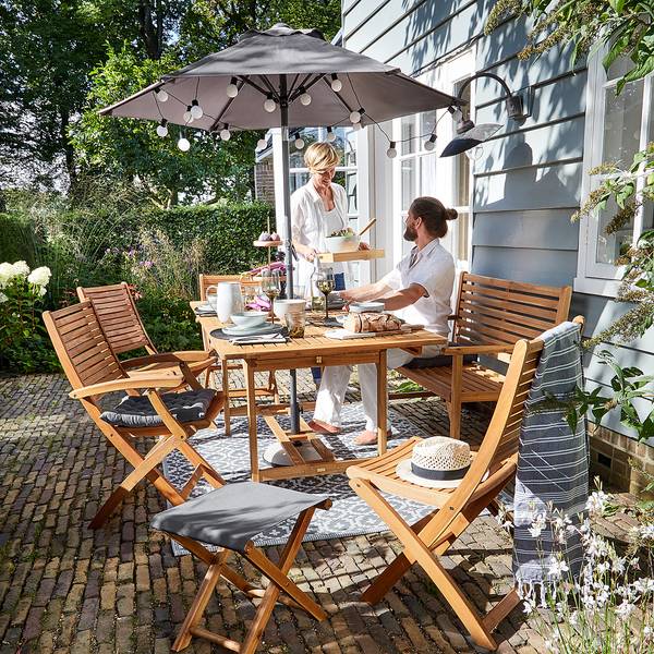 Gartenstuhl SOMERSET 2er-Set Akazienholz - Braun