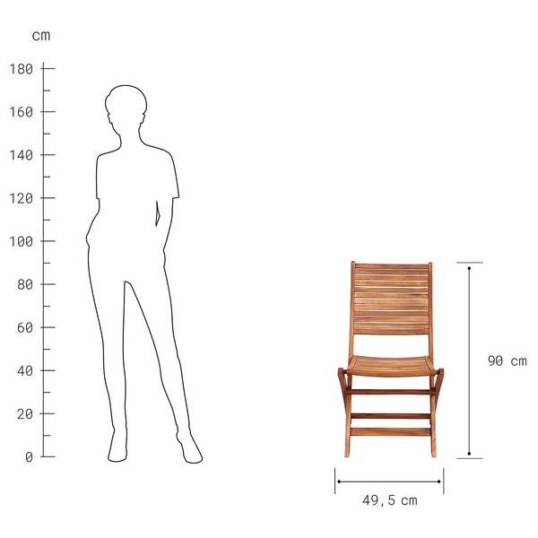 Gartenstuhl SOMERSET 2er-Set Akazienholz - Braun