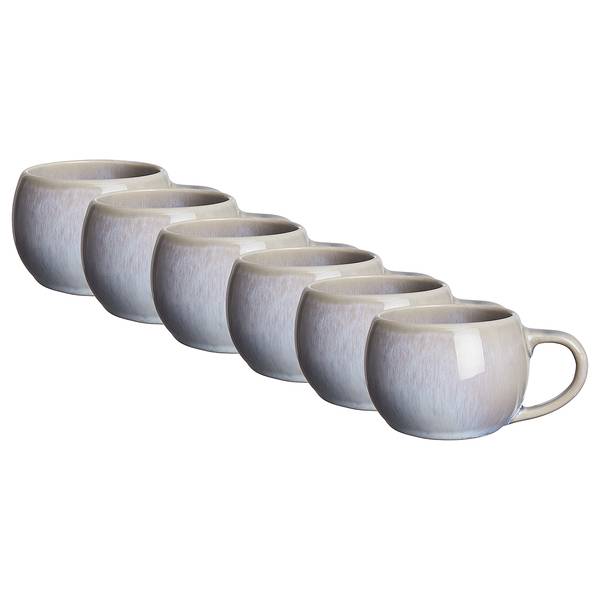 Espressotasse COTTAGE 6er-Set Grau - 7 x 6 x 7 cm