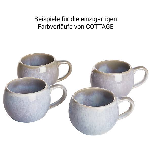 Espressotasse COTTAGE 6er-Set Grau - 7 x 6 x 7 cm