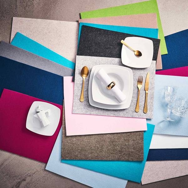 Set de table FELTO - Lot de 6 Polyester - Vert foncé