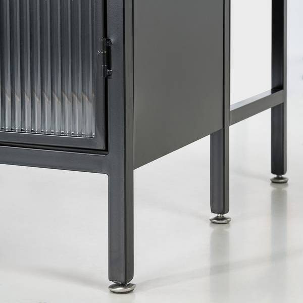 Küchenschrank Teterton Marmor / Metall - Marmor Weiß / Schwarz