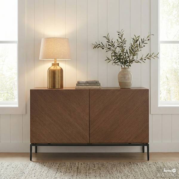 Sideboard IKON 120 cm Echtholzfurnier / Metall - Walnuss