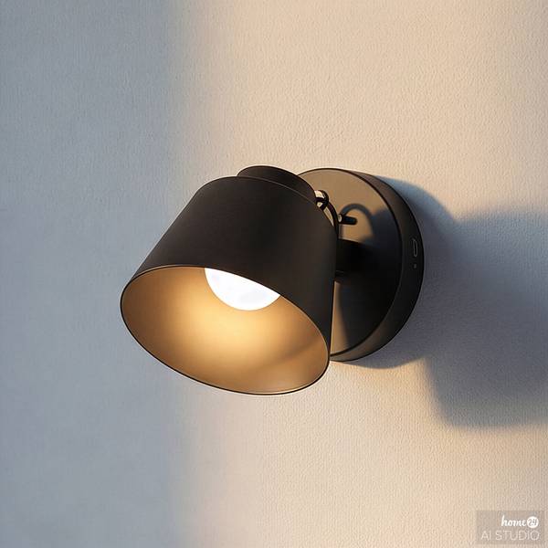 Applique murale à batterie SMI Variateur à 3 niveaux - télécommande incluse - Noir