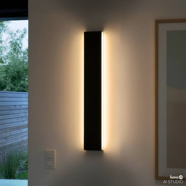 Lampada da parete ricaricabile KRIM Dimmerabile<br>Telecomando incluso - Nero - Altezza: 47 cm