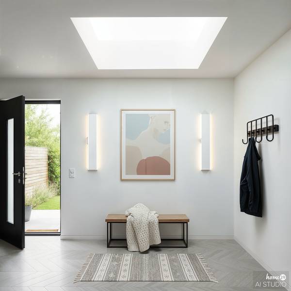 Lampada da parete ricaricabile KRIM Dimmerabile<br>Telecomando incluso - Bianco - Altezza: 47 cm