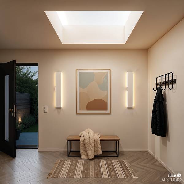 Lampada da parete ricaricabile KRIM Dimmerabile<br>Telecomando incluso - Bianco - Altezza: 47 cm