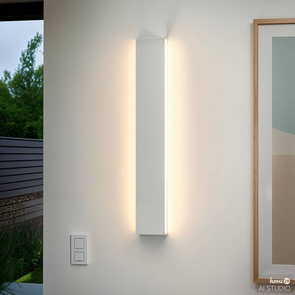 Lampada da parete ricaricabile KRIM Dimmerabile<br>Telecomando incluso - Bianco - Altezza: 47 cm