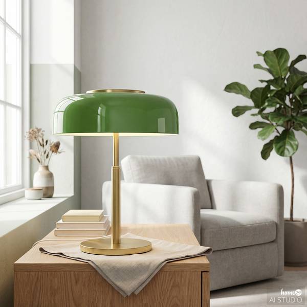 Tischleuchte CELESTIA Glas / Eisen - Grün / Gold