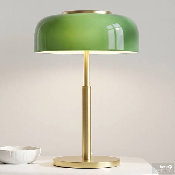 Tischleuchte CELESTIA Glas / Eisen - Grün / Gold