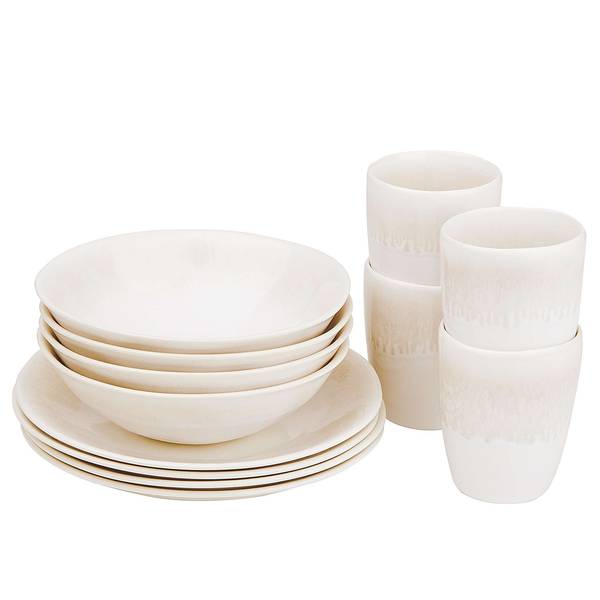 Geschirr-Set ATLANTIS 12-tlg. Steinzeug - Beige