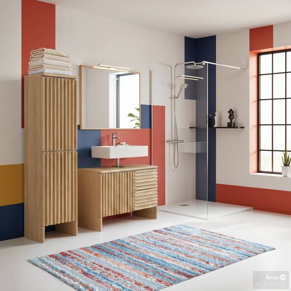 Waschbeckenunterschrank STABY Echtholzfurnier - Eiche