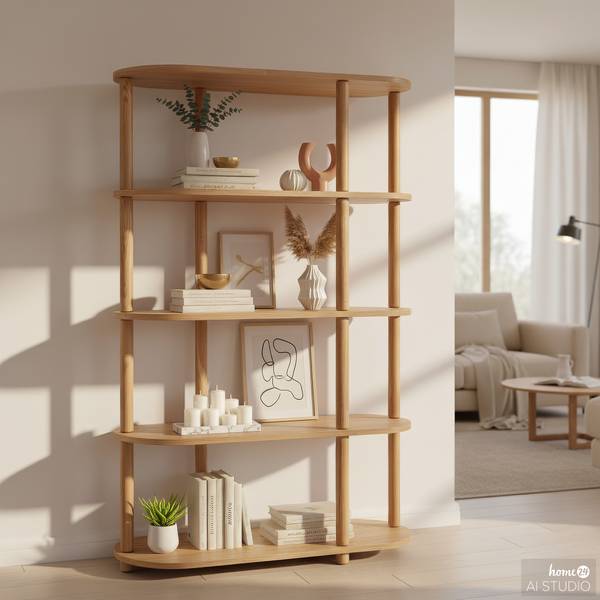 Étagère Ticonic - 117 cm Placage en bois véritable - Chêne