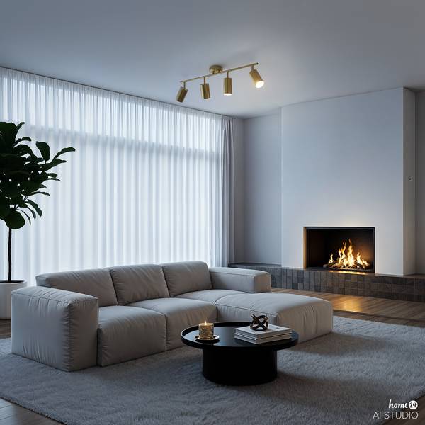 Deckenleuchte URS 4-flammig Eisen - Messing