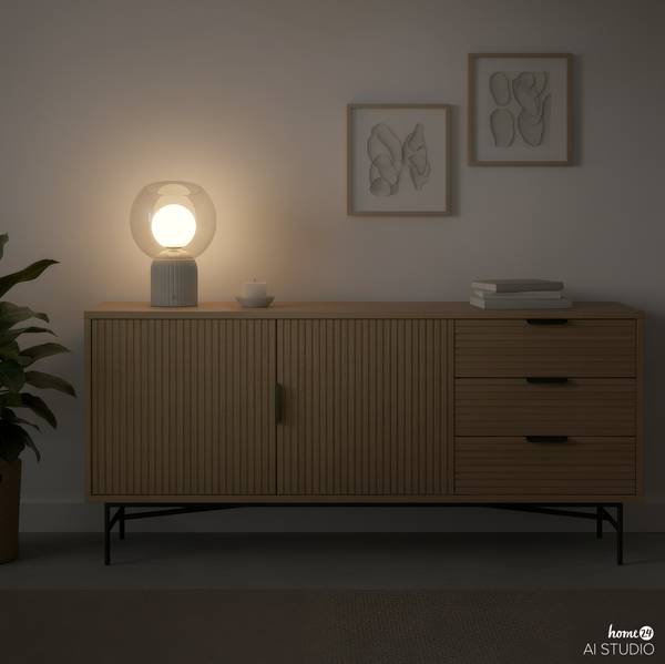 Lampe de table rechargeable VISOR Verre / Fer - Beige