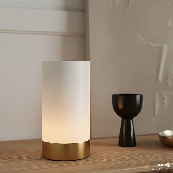 Lampada ricaricabile RICKSON Vetro opale / Ferro - Bianco / Ottone