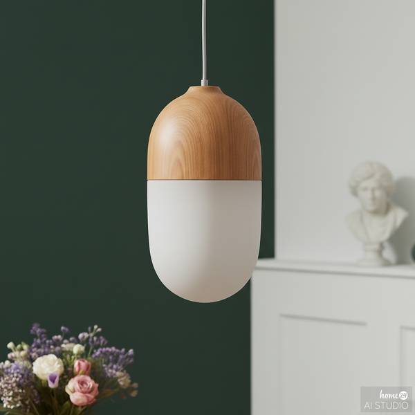 Hanglamp MENTY type A opaalglas/ijzer - 1-lichts