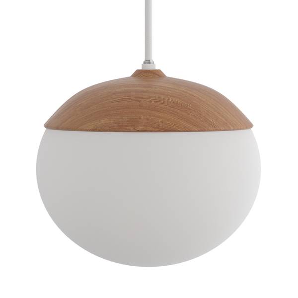 Suspension MENTY - Type B Verre opalin / Fer - 1 ampoule