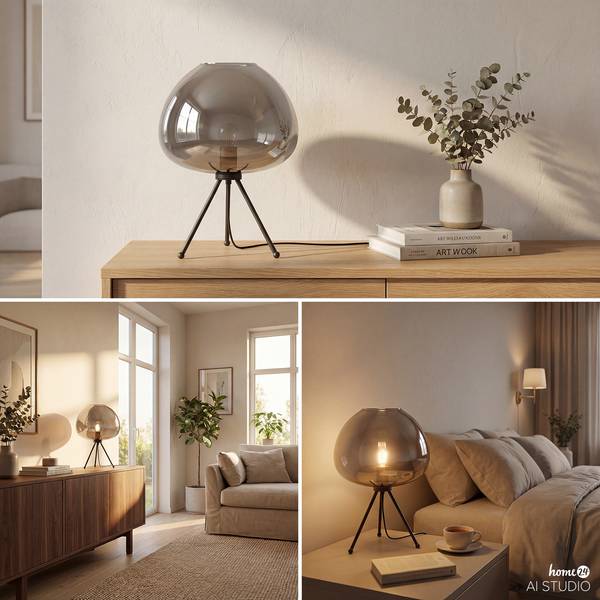 Lampada da tavolo ARA Vetro fumè / Ferro - 1 punto luce