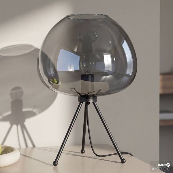 Lampada da tavolo ARA Vetro fumè / Ferro - 1 punto luce