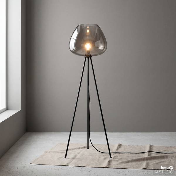 Lampadaire ARA Verre fumé / Fer - 1 ampoule