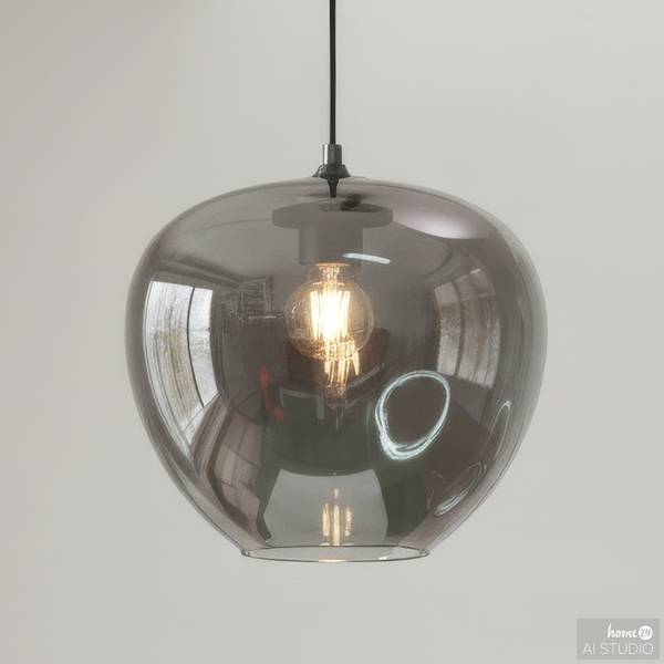 Lampada a sospensione ARA Vetro fumè / Ferro - 1 punto luce