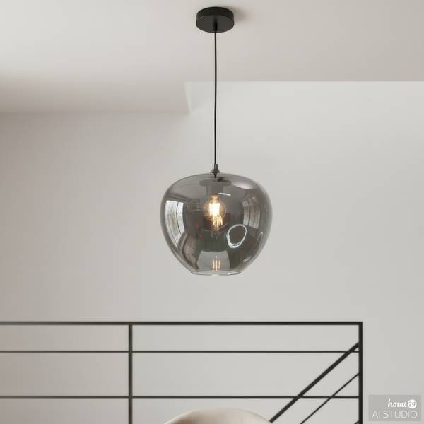 Lampada a sospensione ARA Vetro fumè / Ferro - 1 punto luce
