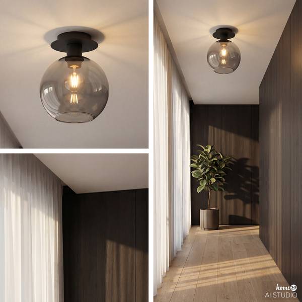 Lampada da soffitto ENTEA Vetro / Ferro - Numero di lampadine necessarie: 1