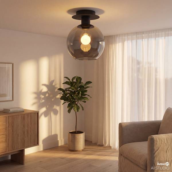 Lampada da soffitto ENTEA Vetro / Ferro - Numero di lampadine necessarie: 1