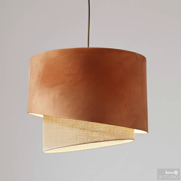 Lampada a sospensione OKO B Tessuto / Rattan - 1 punto luce