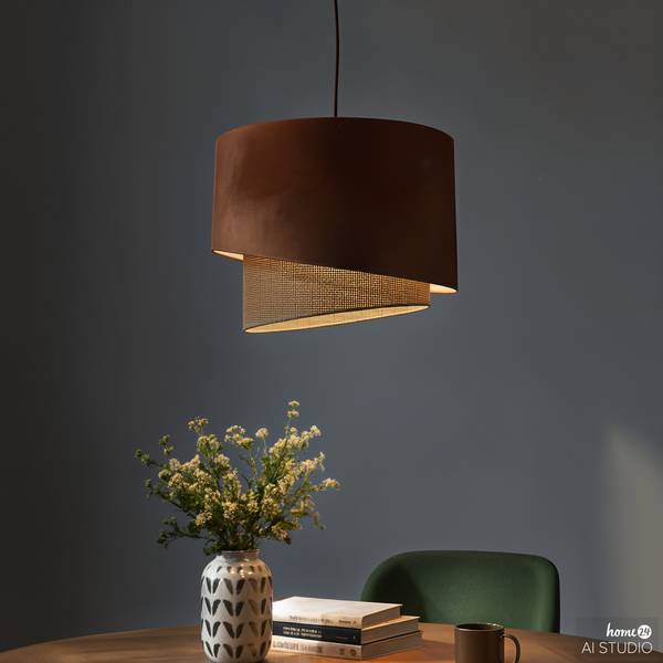 Lampada a sospensione OKO B Tessuto / Rattan - 1 punto luce