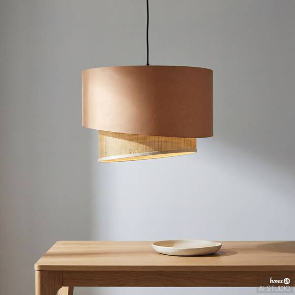 Lampada a sospensione OKO B Tessuto / Rattan - 1 punto luce