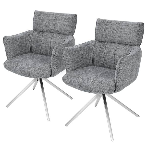 Set di 2 sedie girevoli IMMAH Grigio