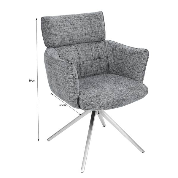 Set di 2 sedie girevoli IMMAH Grigio