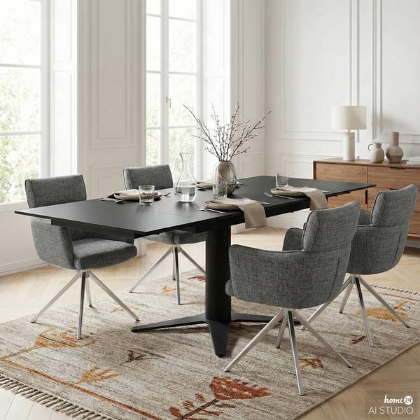 Set di 2 sedie girevoli IMMAH Grigio