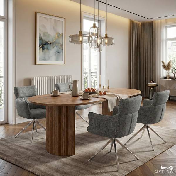 Set di 2 sedie girevoli IMMAH Grigio