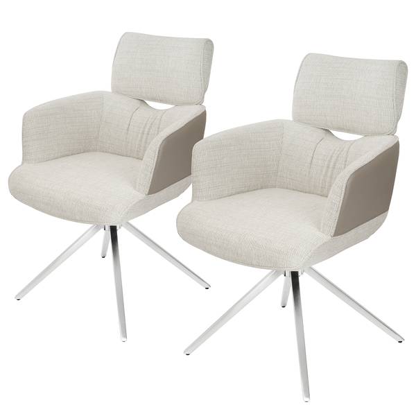 Chaise à accoudoirs pivotante INNIK x2 Beige