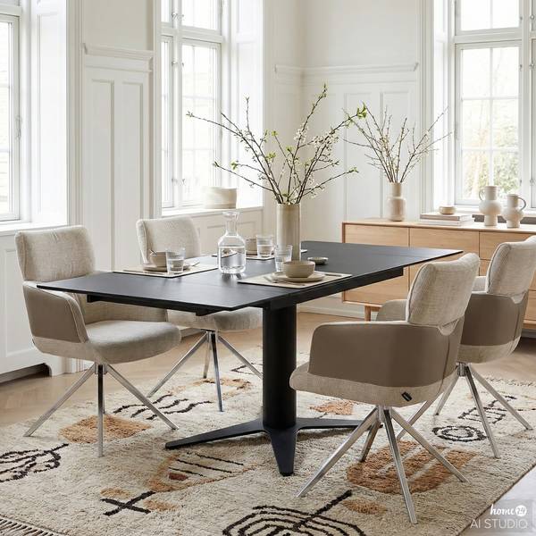 Chaise à accoudoirs pivotante INNIK x2 Beige